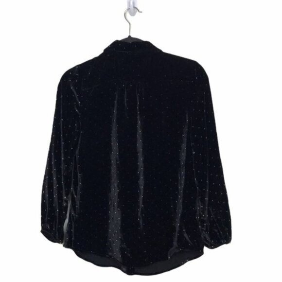 Alexa Chung For Madewell Pin Dot Velvet Blouse $128 Medium - Picture 2 of 12